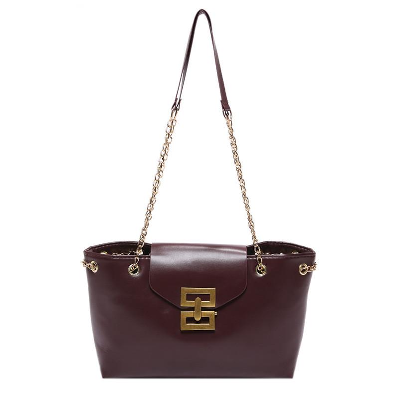 

Stylish Pu Chain Shoulder Bag For Women In Elegant Black White And Coffee Colors Perfect For Daily Outfits кавовий