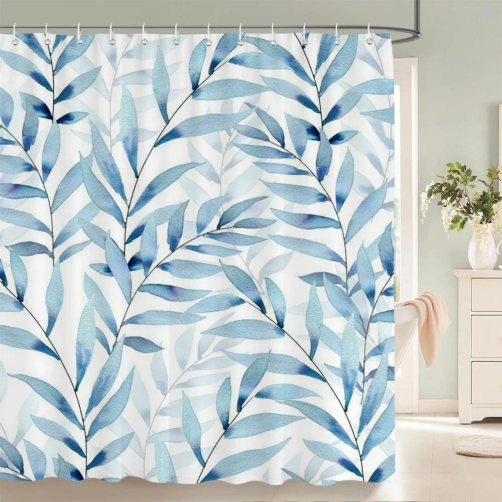 Colorful Beautiful Flowers Bath Curtain Waterproof Fabric Shower Curtains Floral Rose Printing Bathroom Screen Decor With Hooks