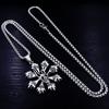 Titanium Steel Flower Skull Pendant Punk Necklace Retro Trendy Men's Skull Flower Necklace