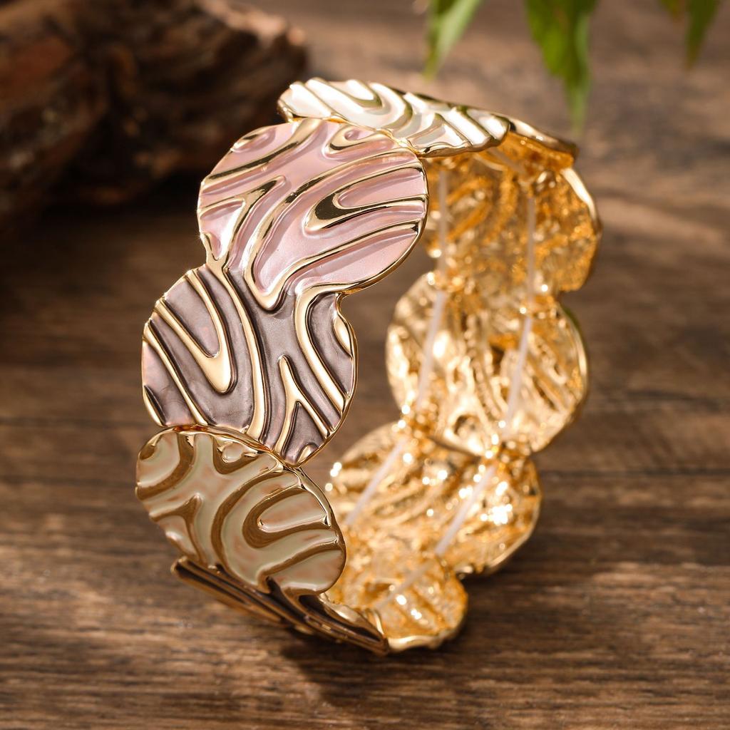 Ladies' Circular Geometric Line Elastic Bracelet
