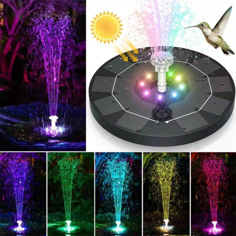 Новые солнечные фонтанные огни Портативные плавающие фонтанные огни для садов и бассейнов Ландшафтные мини-фонтанные огни