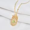 Feather Necklace Vintage Court Style Ladies Collarbone Chain Gemstone Demon'S Eye Pendant Ornament
