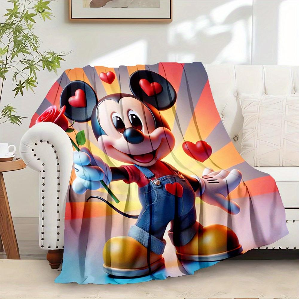 

1pc Velvet Mickey Mouse Minnie Mouse Bedding Throw Blanket Sofa Bed Cover Gift Home Decor Cute Cartoon Pattern Warm Plush Throw Blanket Adul 130x150cm