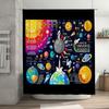 Space Galaxy Universe Shower Curtain Nebula Starry Sky Home Decor Planets Room Darkening Washable