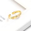 Mode Persönlichkeit Minimalistischer Stil Eingelegter Zirkon 925 Sterling Silber Schmuck Einfaches Design Ins Goldene Sonne Öffnungsringe TYB403