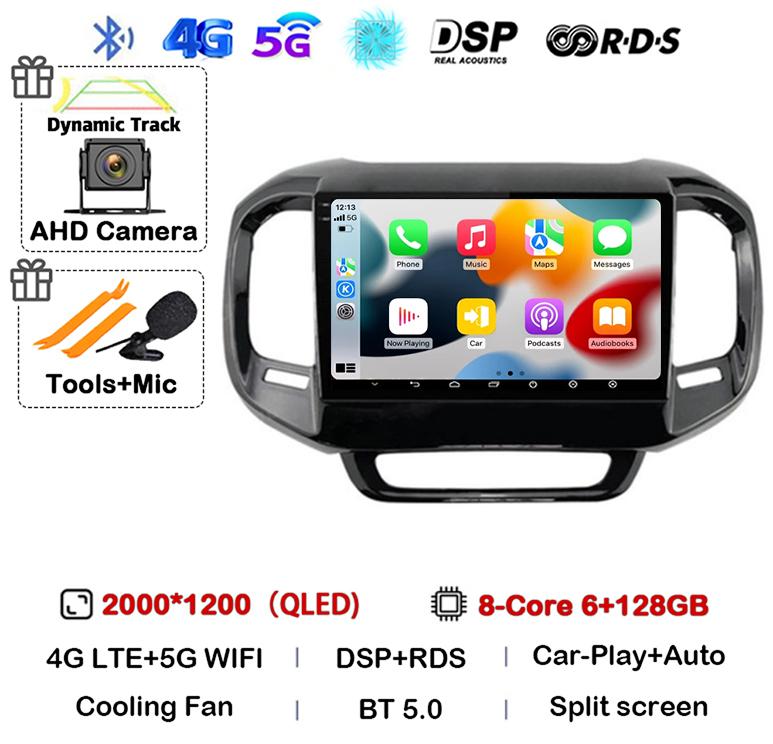 Android 14 Carplay Car Radio For FIAT Toro 2017 2018 2019 2020 2021 Auto Multimedia Video Player GPS Stereo 4G WIFI 360 Camera