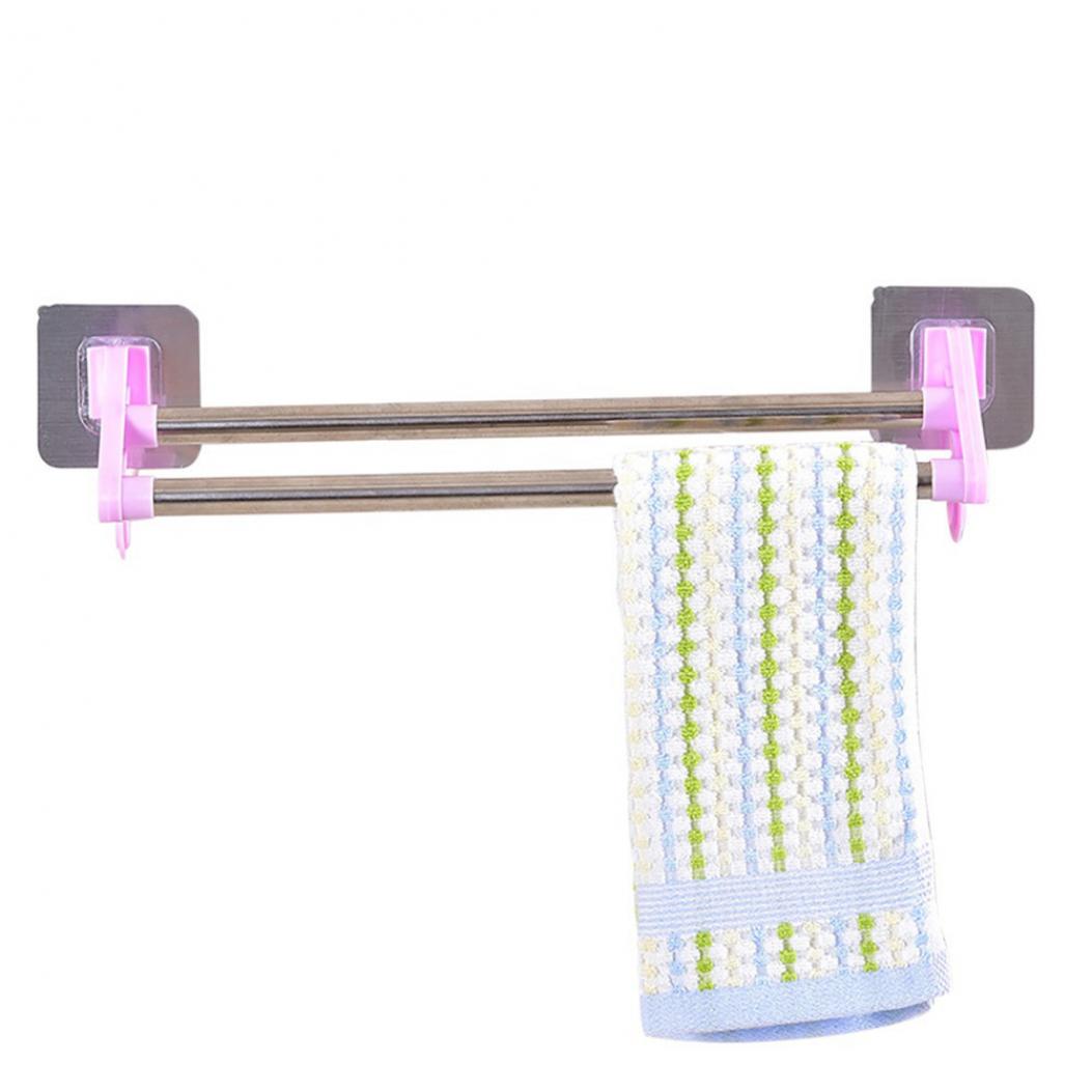 

Multifunctional Towel Hanger Double Pole Cabinet Kitchen Bathroom Rack KTY