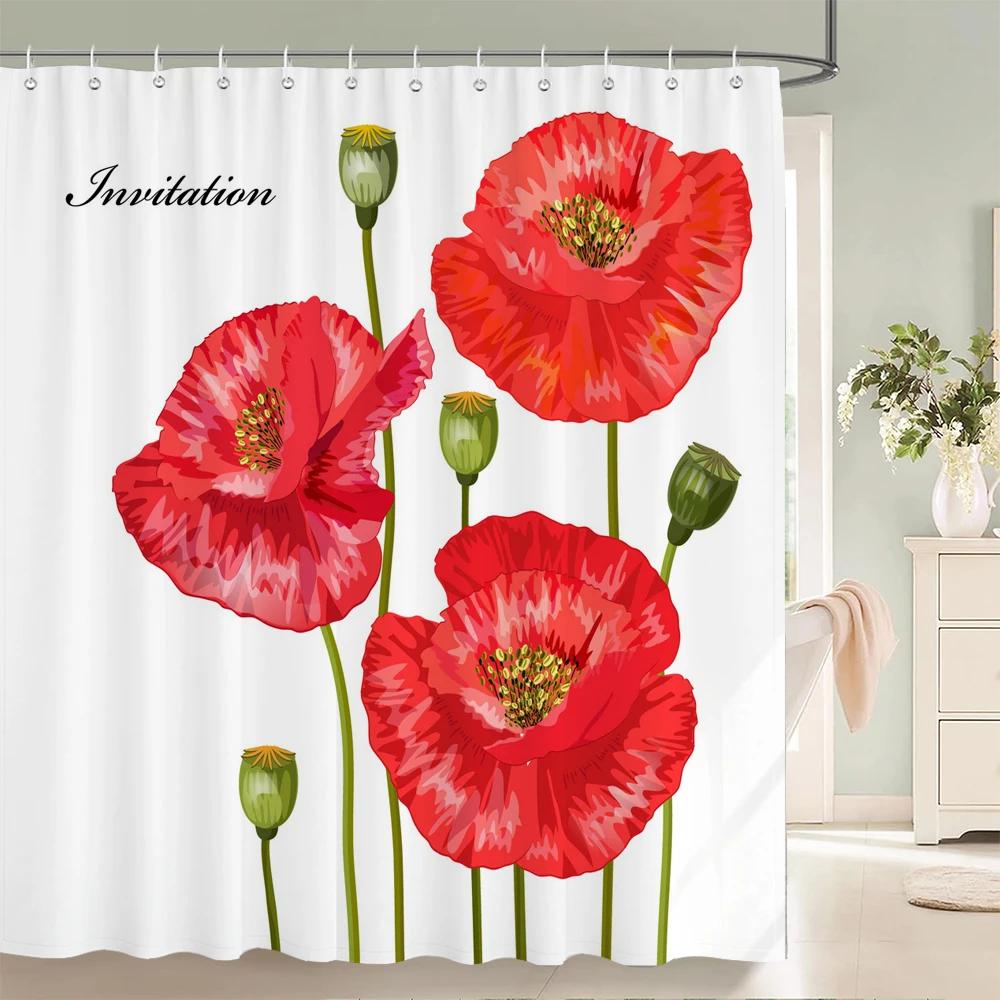 Multi-style Shower Curtain With Hooks Waterproof Easy Clean Simple Install For Home Hotel Rental Bathroom