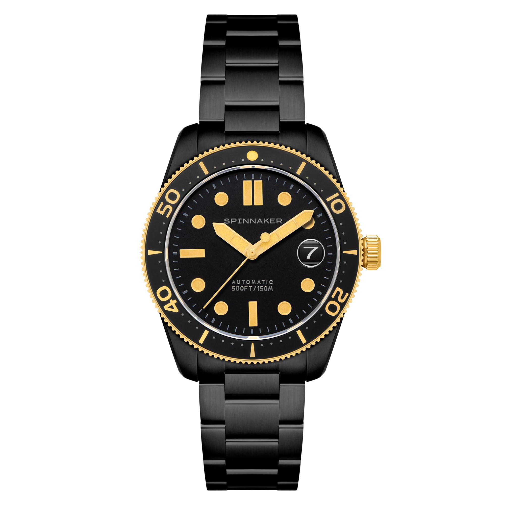 

Croft Mid Black and Gold Collection 15 ATM Water Sapphire Black [SPINNAKER] Watch, Automatic, Resistant, Crystal, Dial, SP-5100-33, Men s [Authentic] чорний