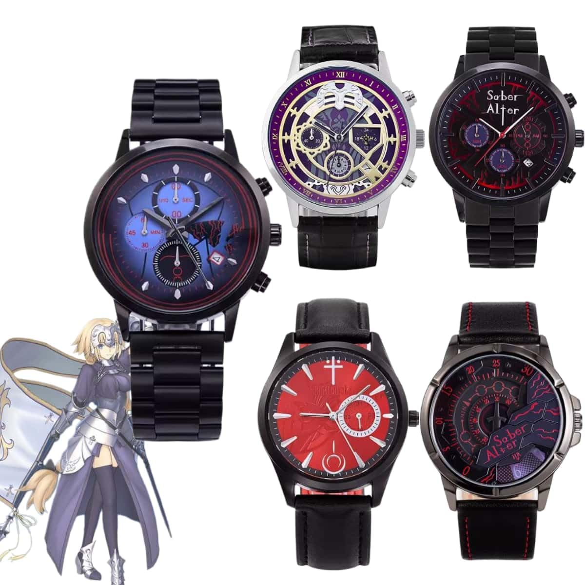 Fate/stay night wristwatch official quartz Fate Tohsaka Rin Saber Matou Sakura merchandise waterproof watch support item lightweight popular commuting