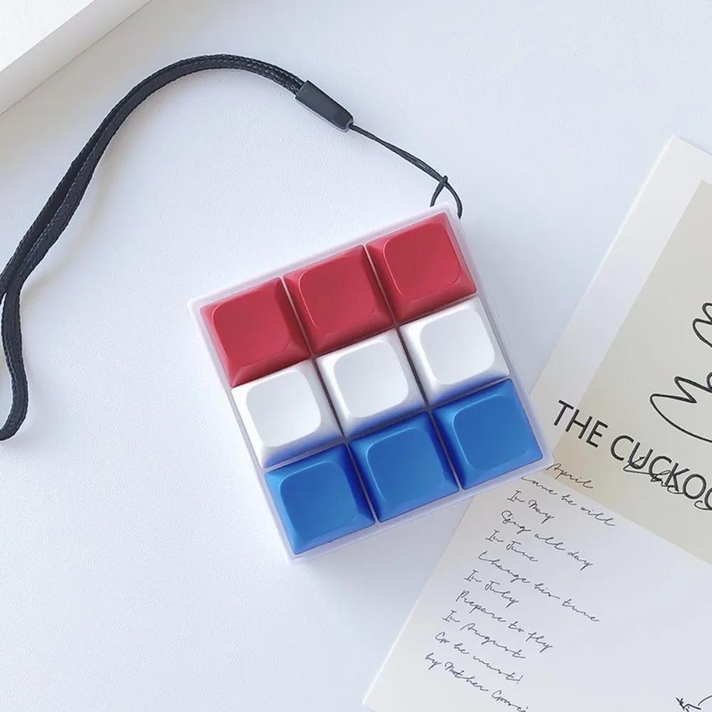 Relaxing DIY Keyboard Fidget Keychain Keys Button Keycap Finger Keyboard Caps Pass The Time Relief Stress Pinch Toy Adult