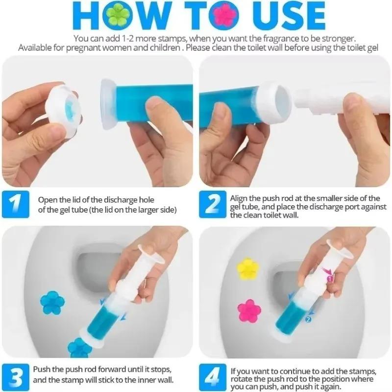 1/3Pcs Toilet Cleaner Gel Syringe Aromatic Drain Toilet Cleaning Detergent Air Freshener Remove Odors Home Bathroom Sblue Ocean