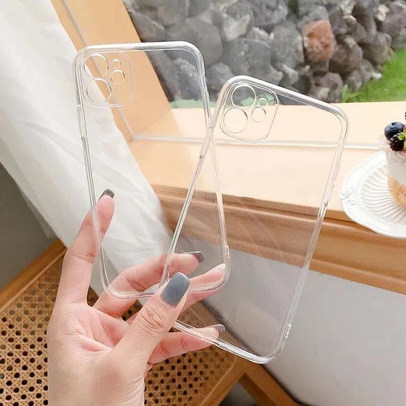 Matte Clear Silicone Case for iPhone Wireless Charging Soft Touch Ultra-Thin Grip Shockproof Bumper with Lens Protective Cover
