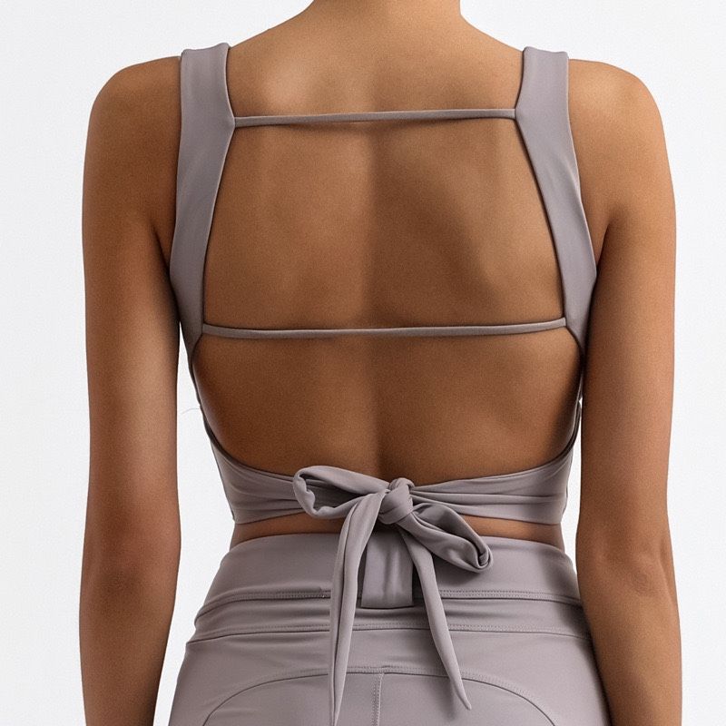 

2024 New Arrival Sports Fitness Vest Women s Beauty Back Quick-Drying Intimates with Chest Pad Nude Feel Yoga Straps Bra Tops L Purple gray bra