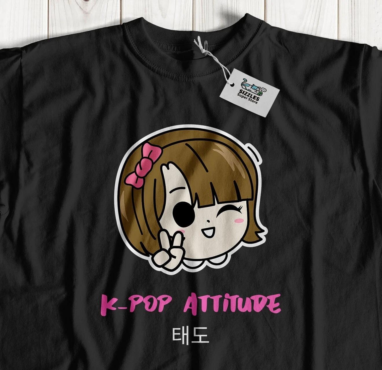 K-Pop Attitude! Смешная футболка с южнокорейским поп-артистом XL