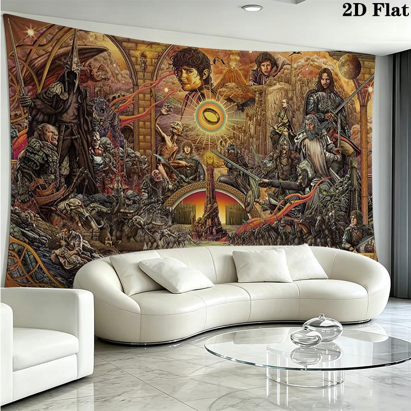 Lord Rings Wall Tapestry Aesthetic Wall Hanging Printed Fabric Blanket Decorative Tapestries for Bedroom Living Room Home Decor