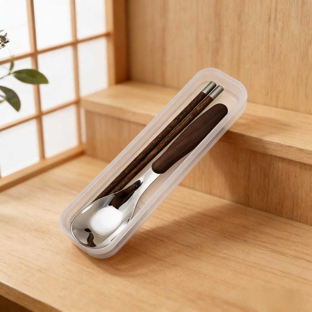 Wood Grain Handle Wooden Chopsticks Set Japanese Style Two-Piece Tableware  Student Use