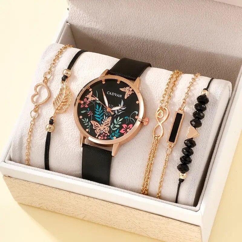 

Women Fashion Casual Leather Belt Watches Ladies Starry Sky Butterfly Dial Quartz Wristwatches Dress Clock Reloj Mujer чёрный