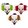 Theatrical Horror Mask Halloween Short Hair Clown Mask, Scary Joker Full Face Breathable Cosplay for Masquerade Party Costume Props