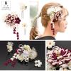 Soubien Hair Ornament Set for Dried Japanese fabric flower Mizuhiki for Furisode Graduation Hakama Japanese Small Dangling D Green [SOUBIEN]