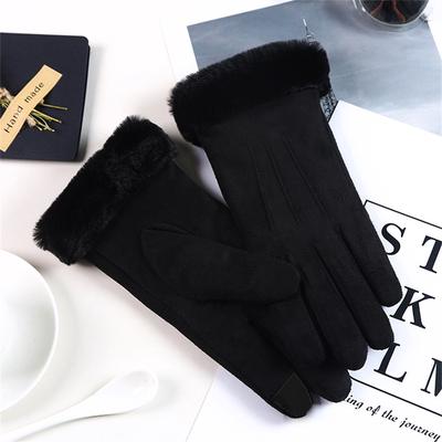 Women's Gloves In  And Winter Windproof Warm Plus Velvet Gloves