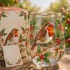Hummingbird Morning Glass Cup, 18oz Floral Garden Tea Glass for Coffee Juice Wine, Hand Painted Art Decor Gift for Mom