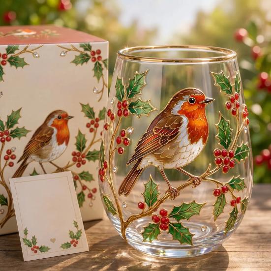 Hummingbird Morning Glass Cup, 18oz Floral Garden Tea Glass for Coffee Juice Wine, Hand Painted Art Decor Gift for Mom