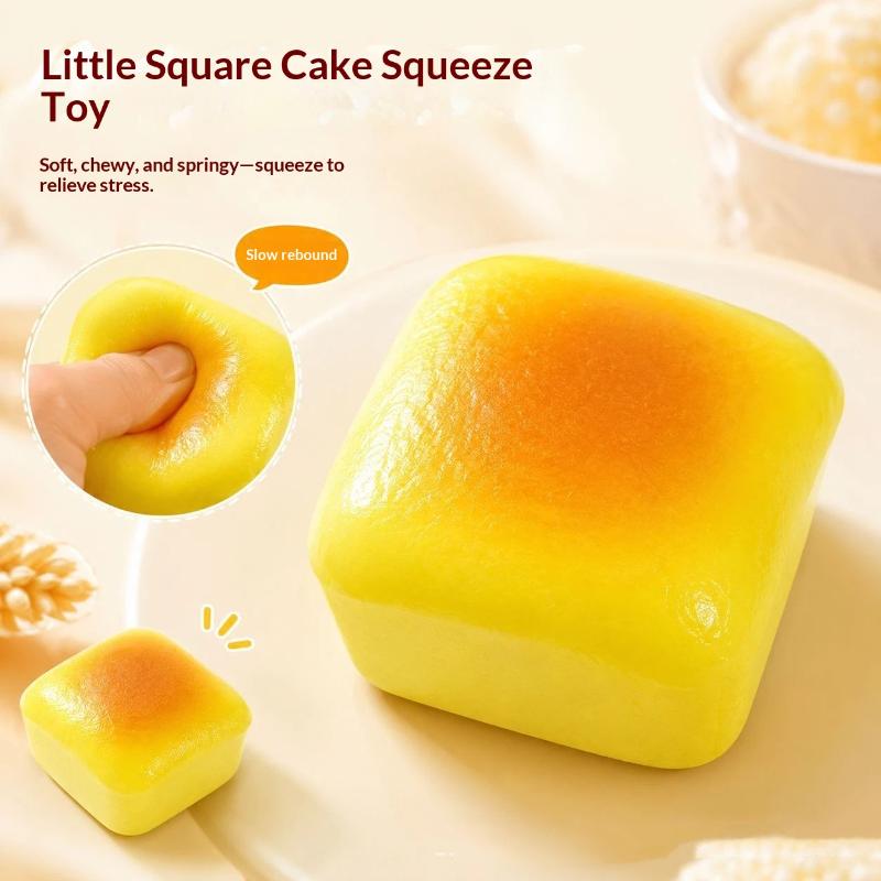 Lifelike Toast Slow Rise Squeeze Fidget Gadget Soft Elastic Stress Relief Fake Food Desktop Leisure Holiday Present