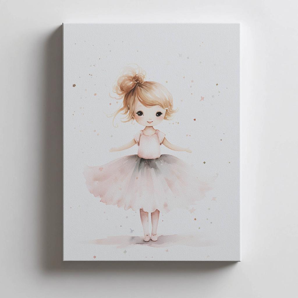 Różowa Balerina - Tańcząca Elegancja Różowa Balerina - Tańcząca Elegancja, 50X70 Cm, Bez Ramy, Płótno Premium Na Blejtramie