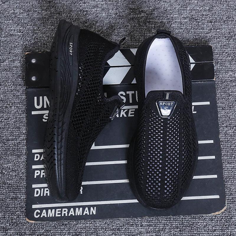 

2025 новые летние мужские туфли с одной педалью для среднего и пожилого возраста, легкие повседневные спортивные туфли с мягкой подошвой, мужская обувь 39