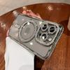 Módní křišťálový diamantový magnetický průhledný kryt pro iPhone 16 15 14 13 12 11 Pro Max 16 Plus Magsafe bezdrátové nabíjení silikonový kryt