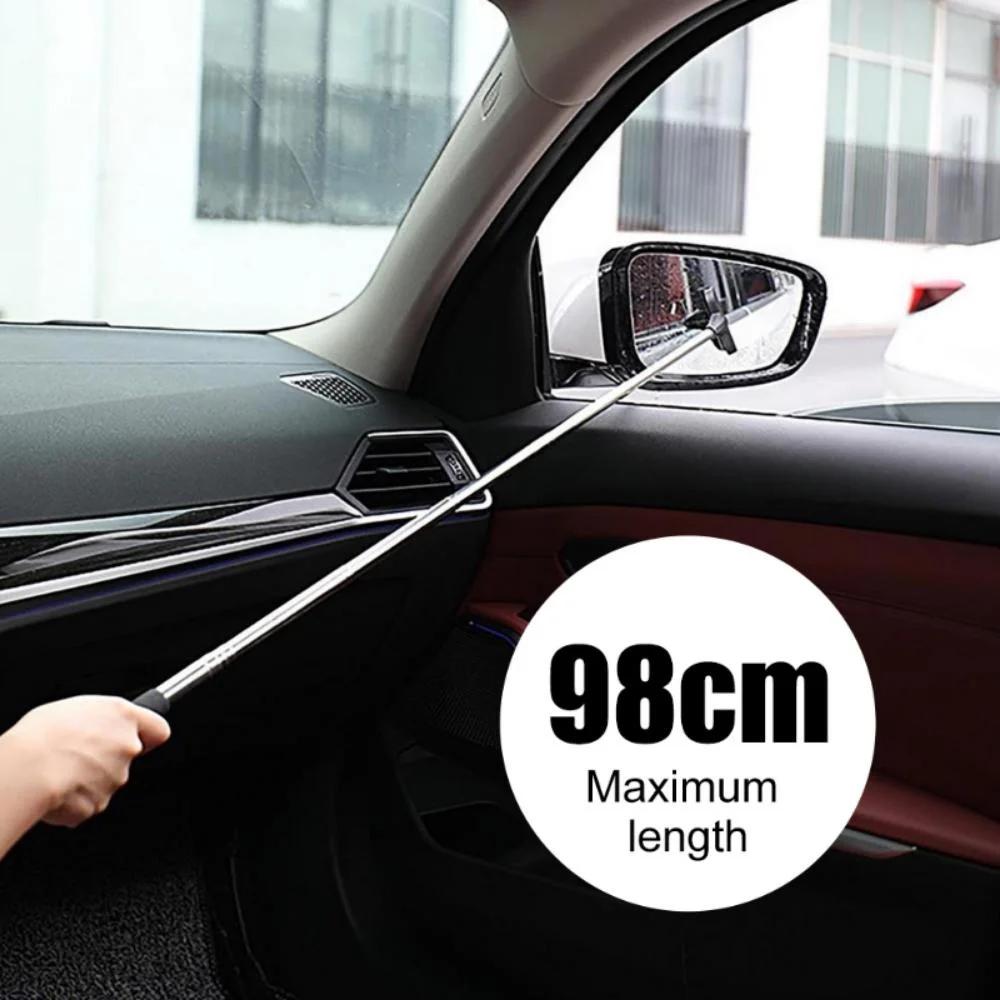 Instrument portabil de curățare a geamurilor din sticlă ploioasă Stergător Mâner extensibil Racletă pentru oglindă laterală a mașinii Racletă telescopică pentru oglindă retrovizoare