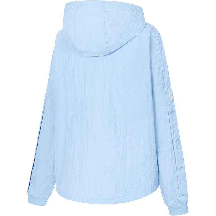 Adidas Originals Adibreak Snap Button Hooded Windbreaker Jacket Women Outerwear Powder-Blue JI7481