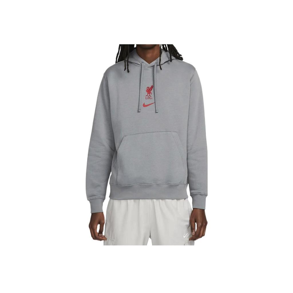Nike Solid Color Logo Drawstring Hoodie Men Tops Smoke-Grey DV2041-012