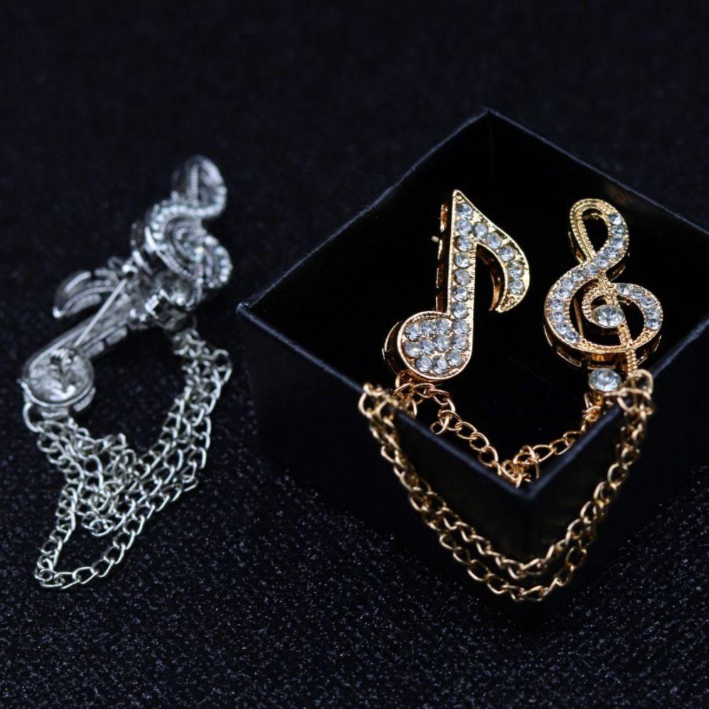 Pin Zinc Zinc Alloy Clothes Accessories Sweater Coat Collar Pin Korean Style Badge Musical Note Brooch