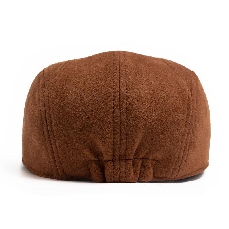 Men's Retro Suede Beret: Autumn/Winter Elastic Duckbill Painter Hat