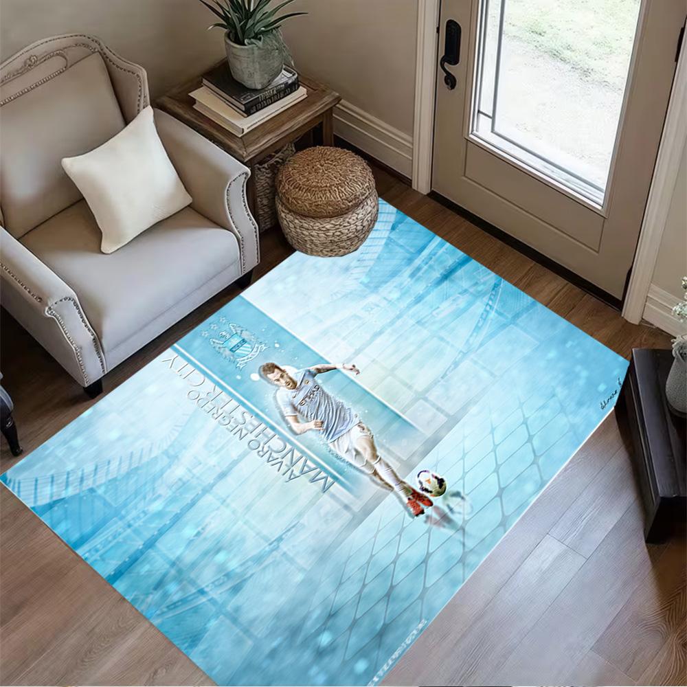 Man City Player Action Floor Rug Office Rug Design for Game Room Study room Entryway Decorate room Antislip Carpet Office home decor