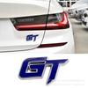 GT Car Stickers: Metal Grille Decoration, Tail & Side Labels. Creative Exterior Mods.