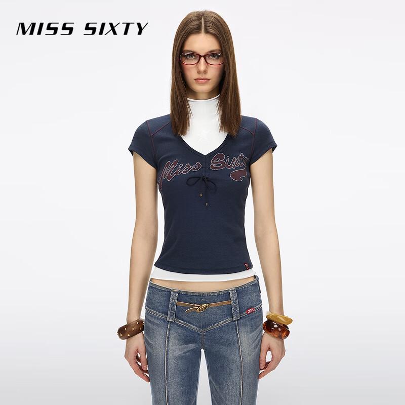 MISS SIXTY x Bella Capsule V-Neck Logo T-Shirt
