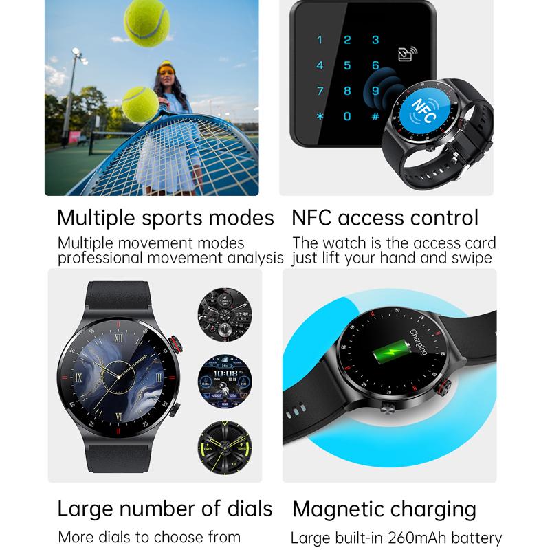 GPS EKG+PPG Bluetooth Çağrı Akıllı Saat Erkekler 2025 Spor Bileklik NFC Su Geçirmez Özel Saat Yüzü Erkek Akıllı Saat IOS Android İçin