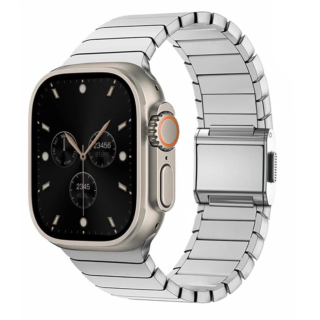 Men Titanium Bracelet for Apple Watch Band Ultra 3/2/1 49mm 11 10 46mm Magnetic Buckle Strap for Iwatch Series 9 8 7 SE 44 45mm