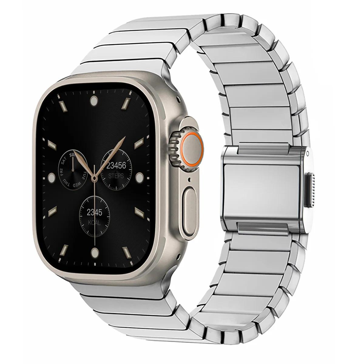 

Мужской титановый браслет для ремешка Apple Watch Ultra 3/2/1 49 мм 11 10 46 мм ремешок с магнитной застежкой для Iwatch Series 9 8 7 SE 44 45 мм for Apple Watch 42mm