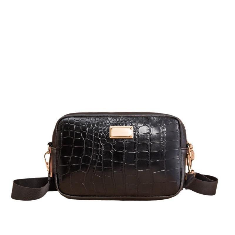 New simple single shoulder crossbody small bag fashionable and casual crocodile pattern women's bag