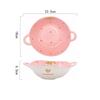 Abay Strawberry Enamel Double Handle Irregular Bowl Set