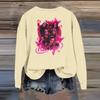 Damenmode Lässiges Langarm Locker Bedrucktes Sweatshirt