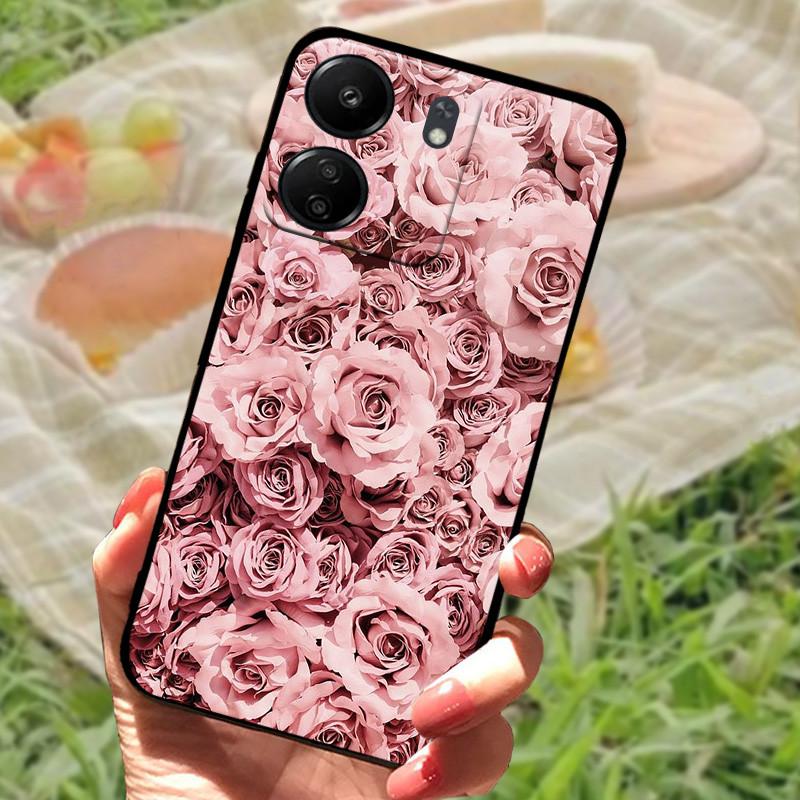 For Redmi 13C 4G Case TPU Silicone Soft Protective Phone Back Cover For Xiaomi Poco C65 Fashion Printing Shockproof Bumper Bags