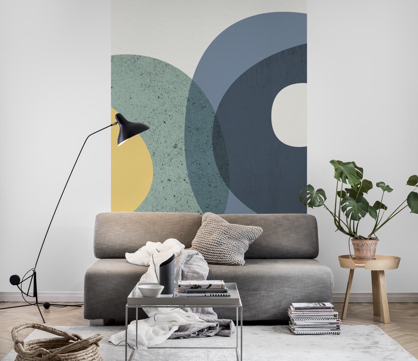 Гобелен с круглым узором и принтом в современном стиле — фото 21