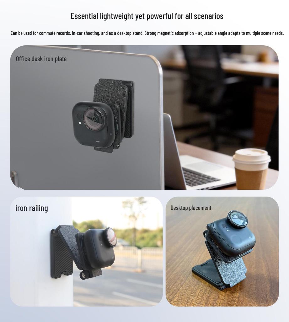 Magnetic Quick-Release Adjustable Mount for Insta360 GO Camera