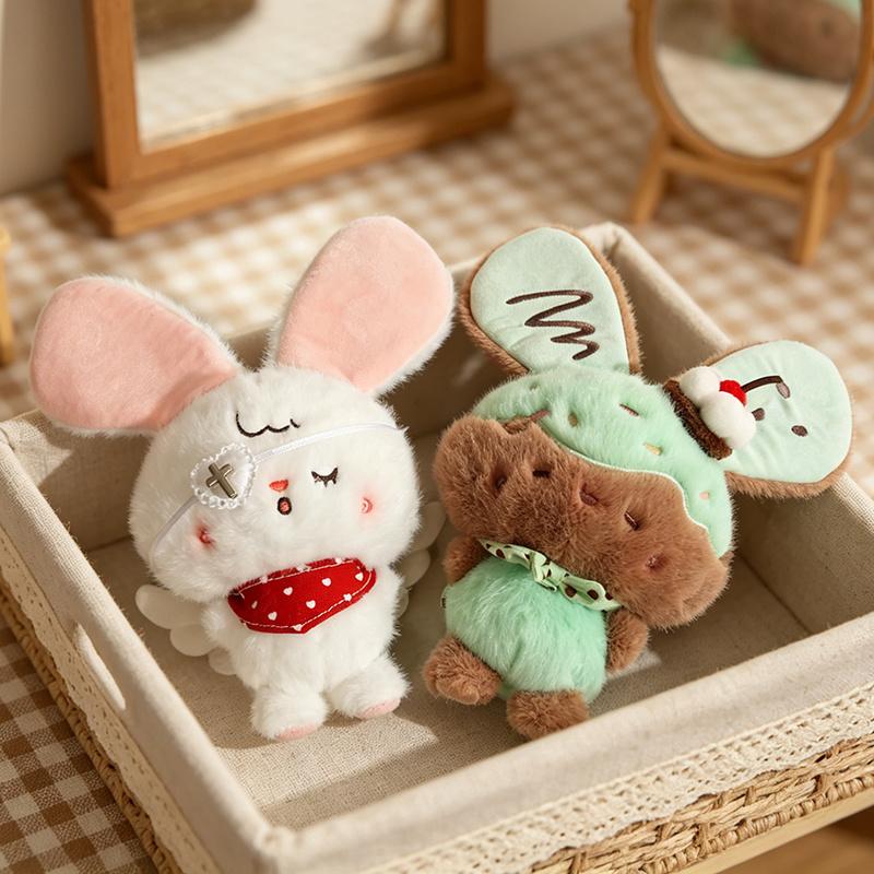 17cm Cute Greedy Rabbit Plush Toys Creative Cartoon Anime Figure Doll Accompany Peripheral Kids Girls Pendants Birthday Gifts