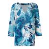 Women's T Shirt Tee Printed 3/4 Sleeve Daily Weekend Fashion Basic V Neck Regular Top